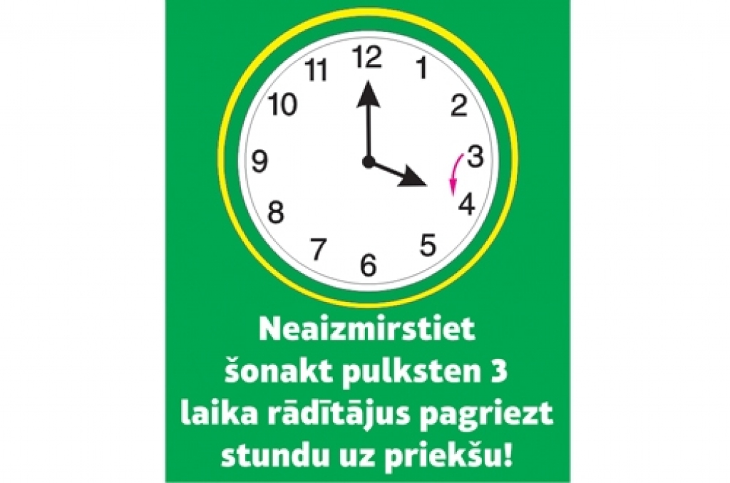 Naktī uz svētdienu jāpagriež pulksteņa rādītāji