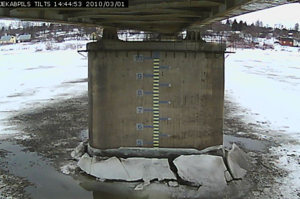 Jēkabpils mājaslapā var vērot ūdens līmeņa svārstības un ledus kustību Daugavā