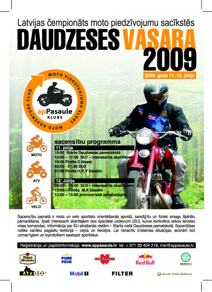 Daudzesē moto un velo piedzīvojumu sacensības