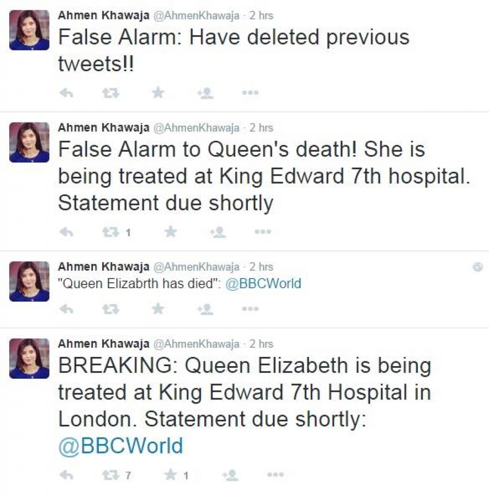 BBC atvainojas par nepatiesajiem tvītiem par Elizabetes II nāvi