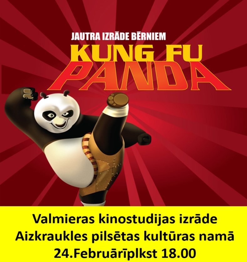 Aizkrauklē “Valmieras kinostudija” ar izrādi bērniem “Kung Fu Panda”