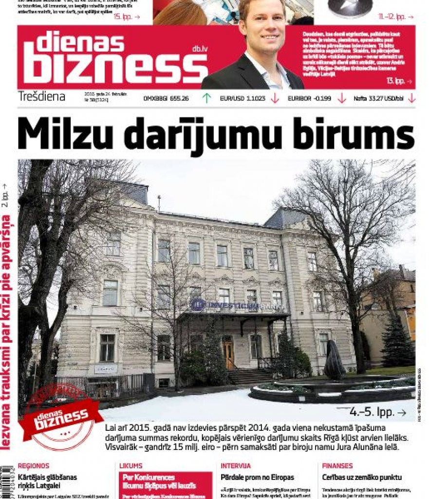 Tikai laikrakstā Dienas bizness: Vērienīgu darījumu Rīgā – arvien vairāk 