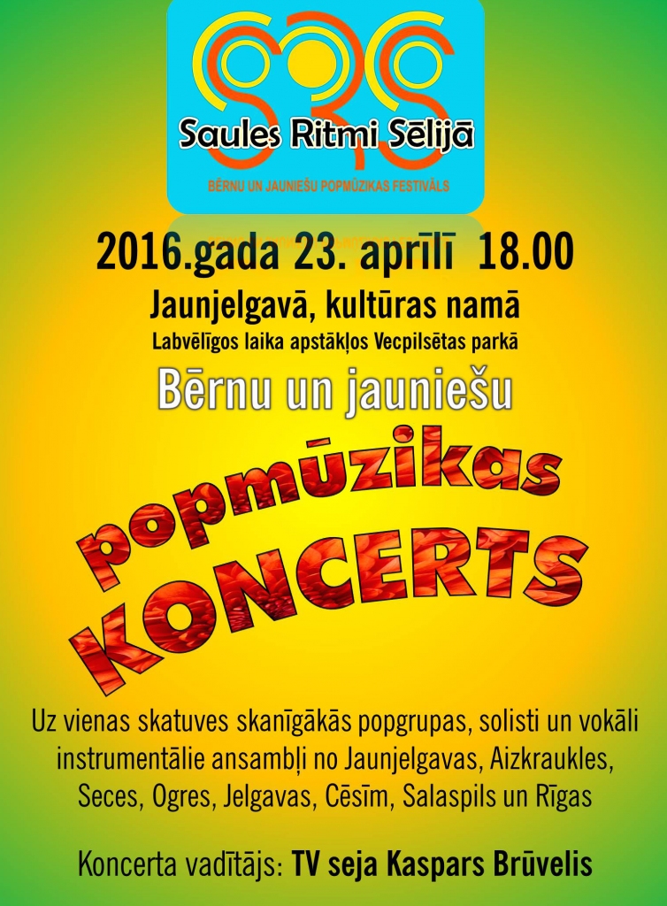 Jaunjelgavā popmūzikas festivāla „SAULES RITMI SĒLIJĀ” lielkoncerts