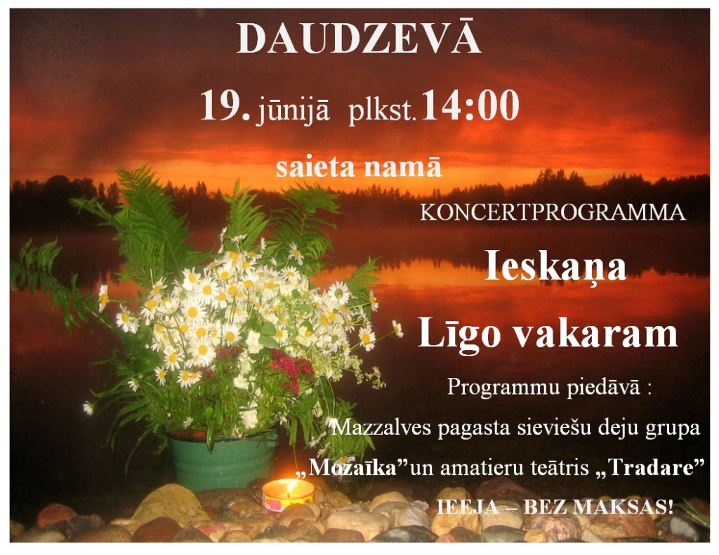 Daudzevā koncertprogramma “Ieskaņa Līgo vakaram”