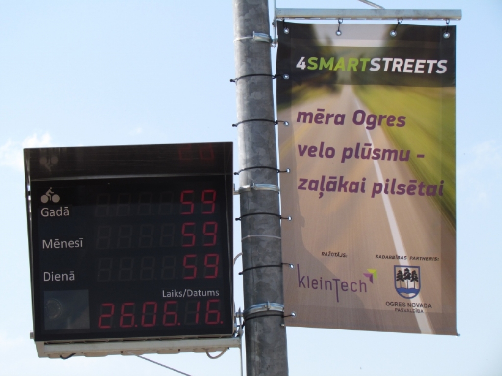 Ogrē uzstāda pirmo publisko velo plūsmas uzskaites ierīci Latvijā