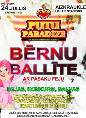 Aizkrauklē ballīte bērniem 