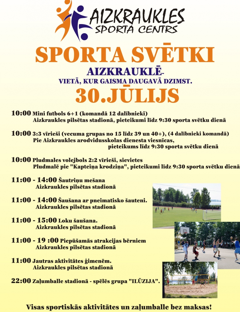 Aizkrauklē sporta svētki