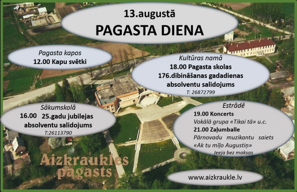 13. augustā Aizkraukles pagasta diena