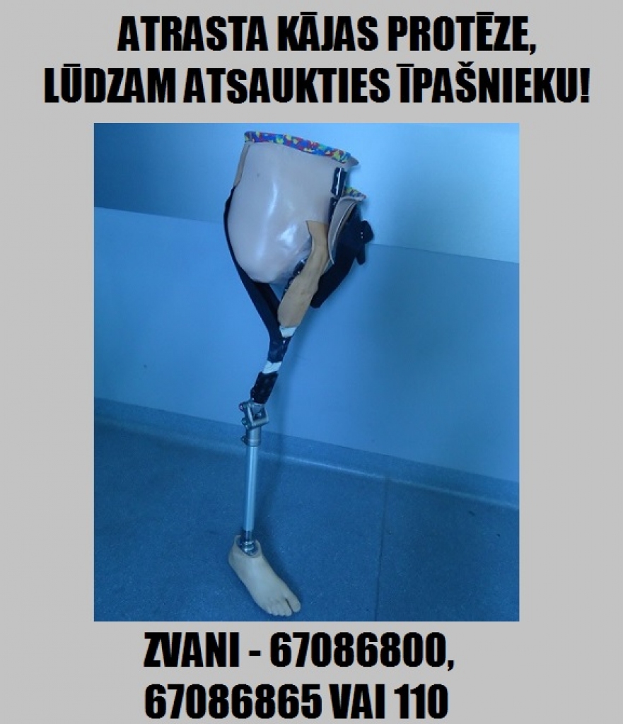 Atrasta kājas protēze; policija meklē īpašnieku
