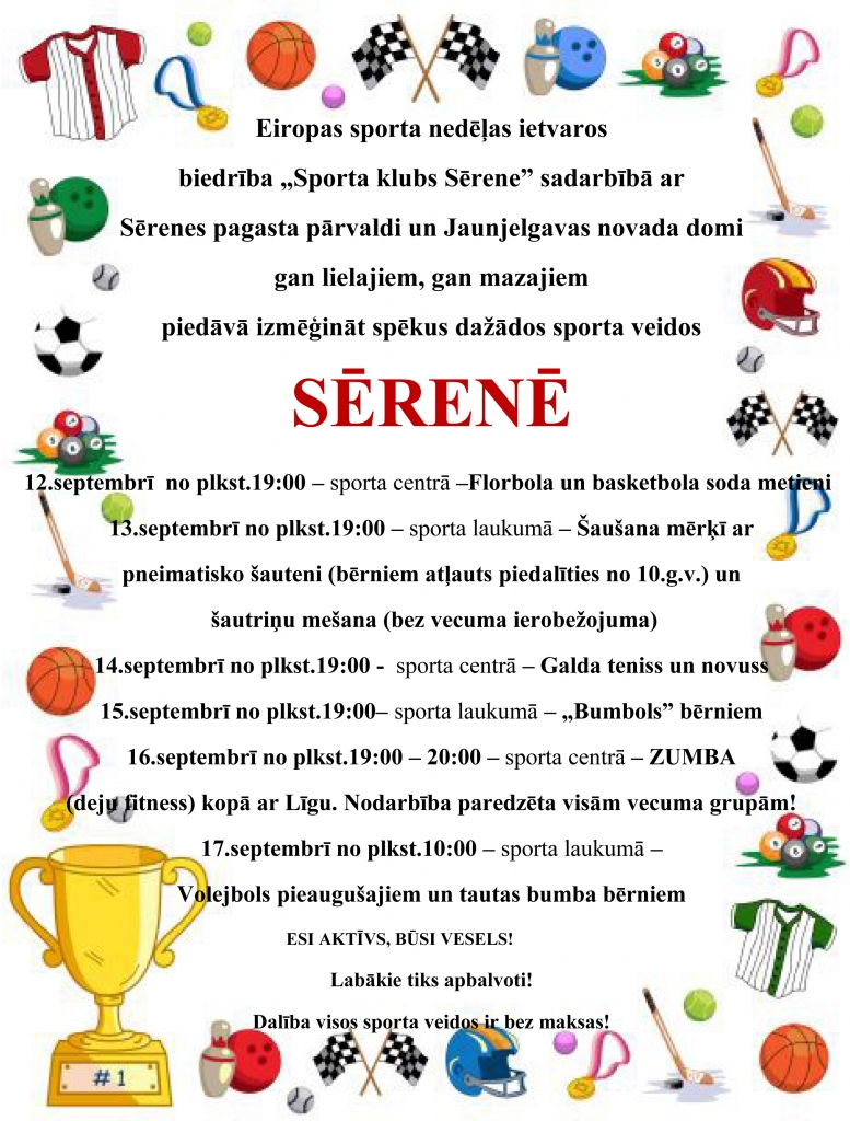 Sērenes pagastā Eiropas sporta nedēļa