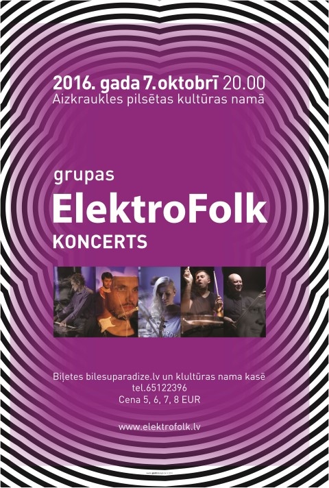 Aizkrauklē — grupas "ElektroFolk" koncerts