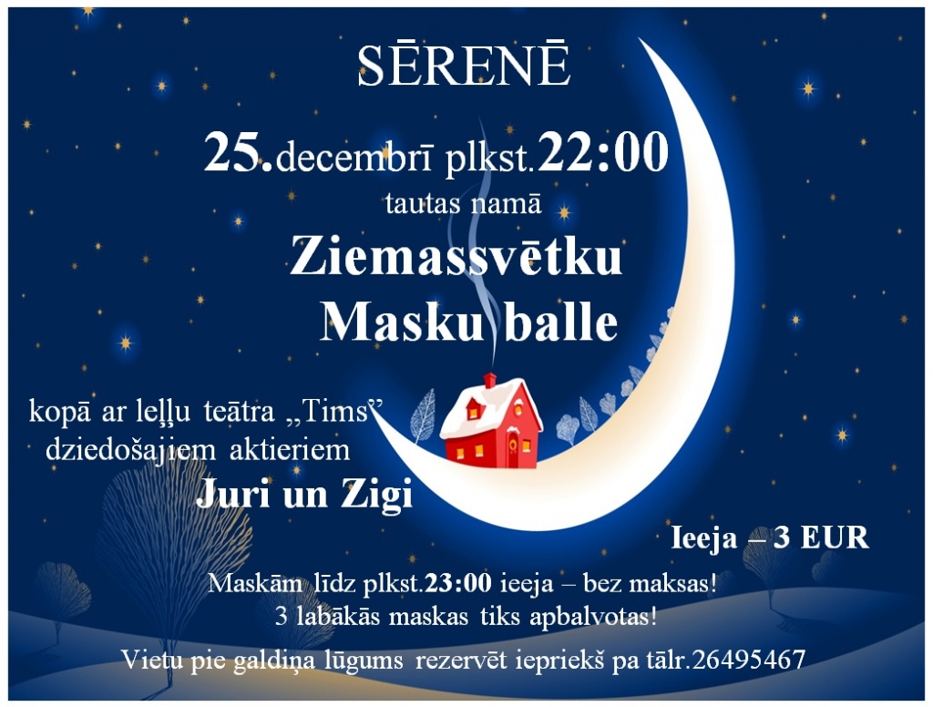 Sērenē Ziemassvētku masku balle