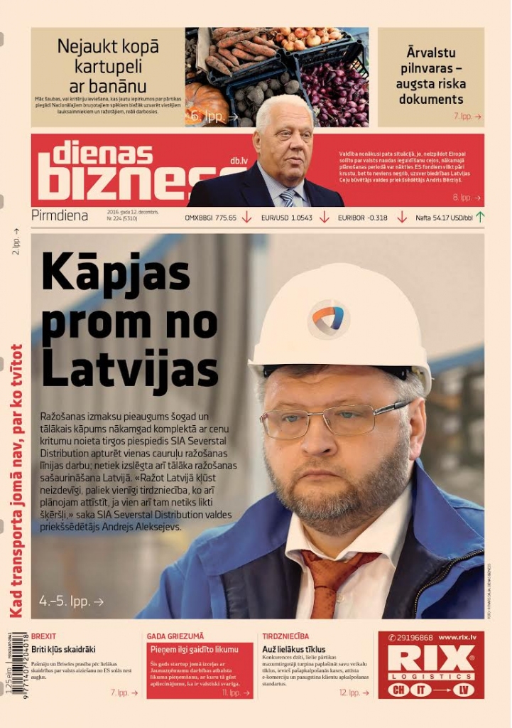 Severstal Distribution: Ražošanas aktīvi Latvijā vairs nav prioritāte
