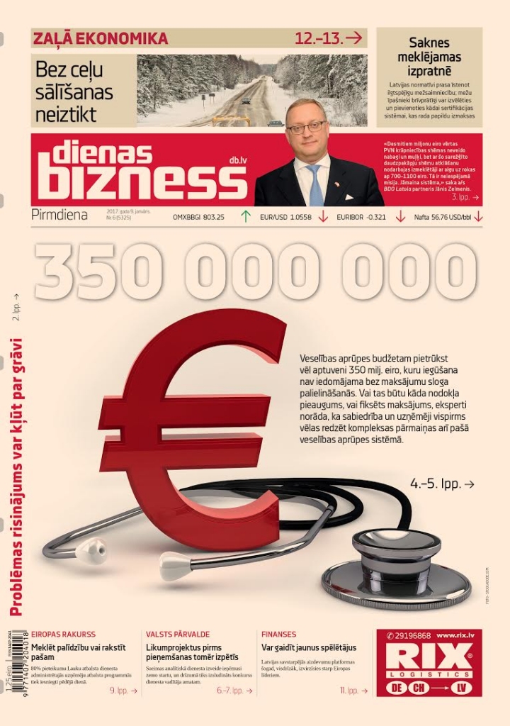 Veselības aprūpei nepieciešamo 350 milj. eiro iegūšanai piedāvā trīs variantus