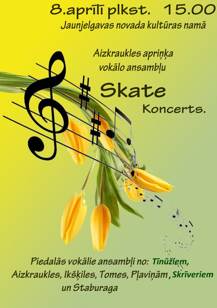 Jaunjelgavā  Aizkraukles apriņķa vokālo ansambļu skate – koncerts