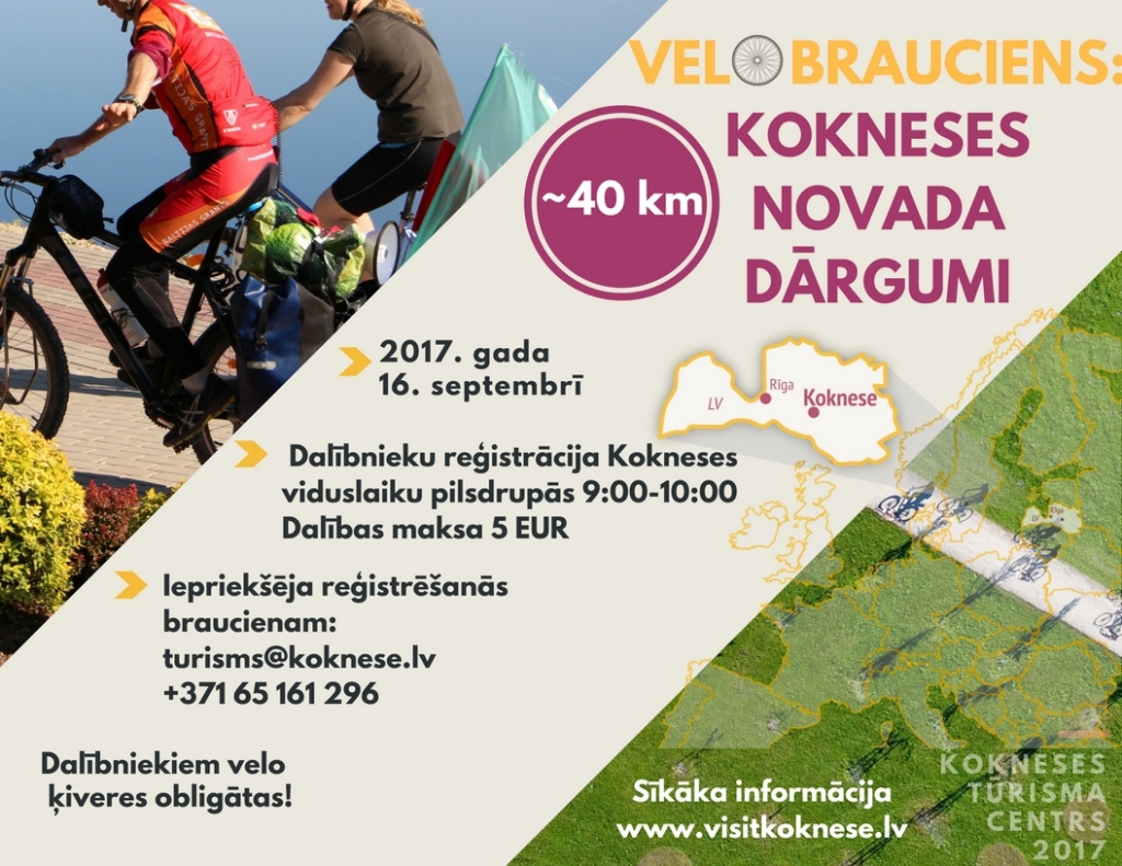 Notiks velobrauciens “Kokneses novada dārgumi”