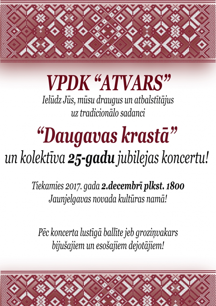 Jaunjelgavā deju kolektīva "Atvars" 25 gadu jubilejas koncerts