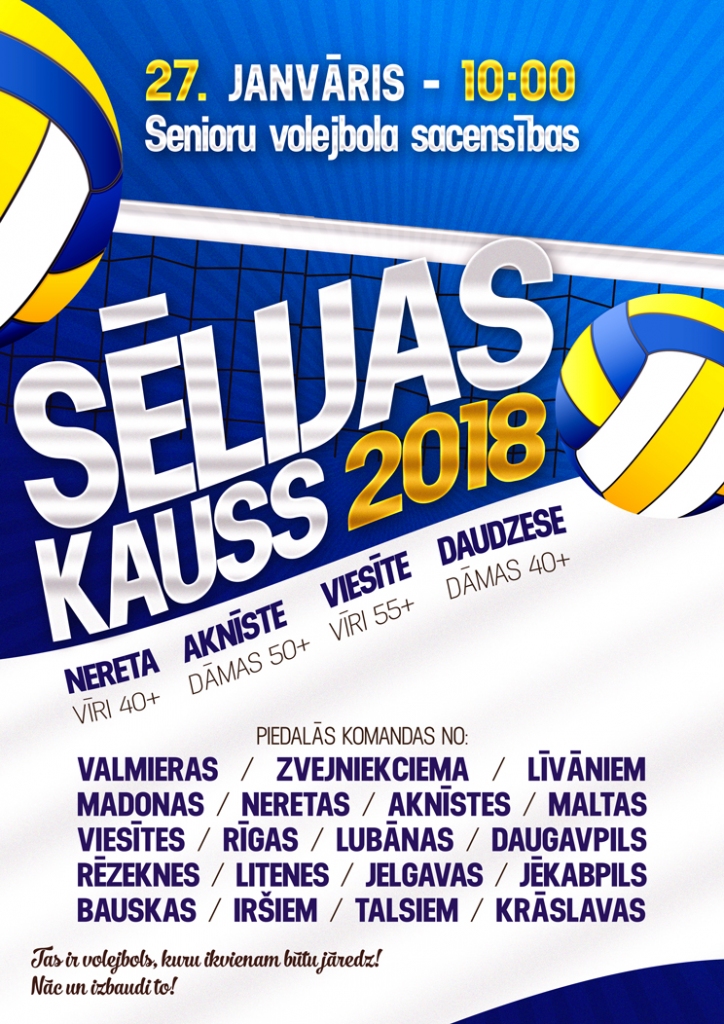 Neretā senioru volejbola sacensības "Sēlijas kauss 2018"