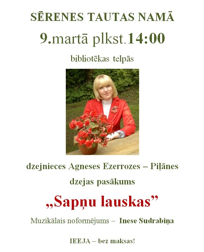 Sērenē dzejas pasākums "Sapņu lauskas"