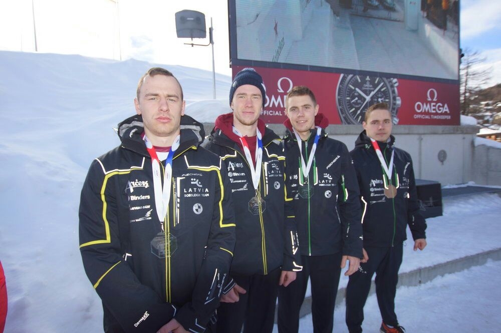 Kokneses bobslejists palīdz izcīnīt ceturto vietu Šveicē