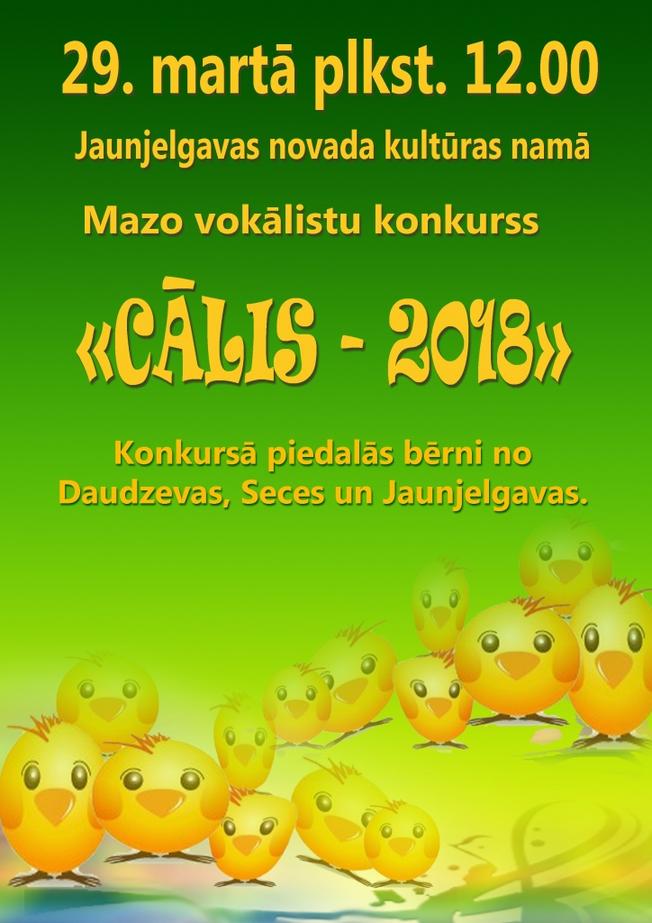 Jaunjelgavā mazo vokālistu konkurss "Cālis 2018"