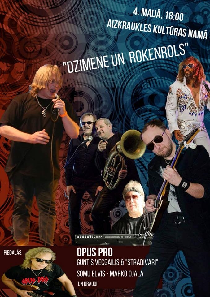 Aizkrauklē koncerts “Dzimene un rokenrols”