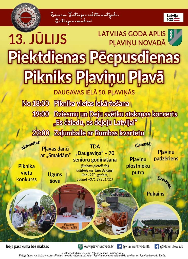 Pļaviņās “Piektdienas Pēcpusdienas Pikniks Pļaviņu Pļavā”