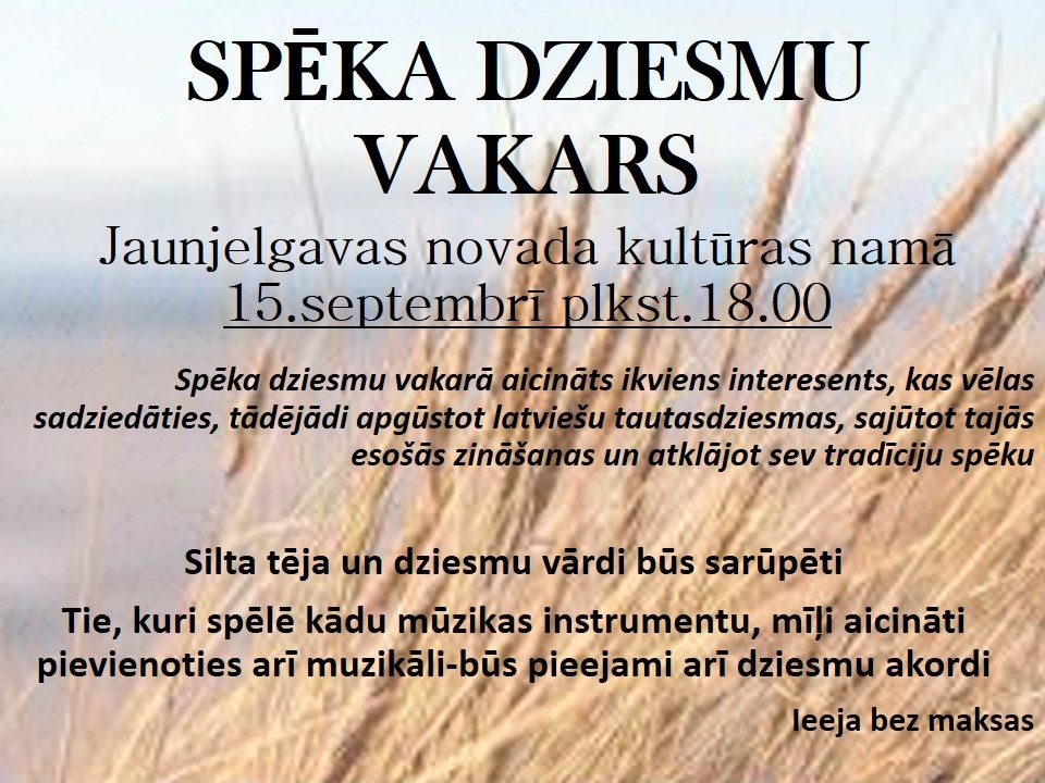 Jaunjelgavā — Spēka dziesmu vakars