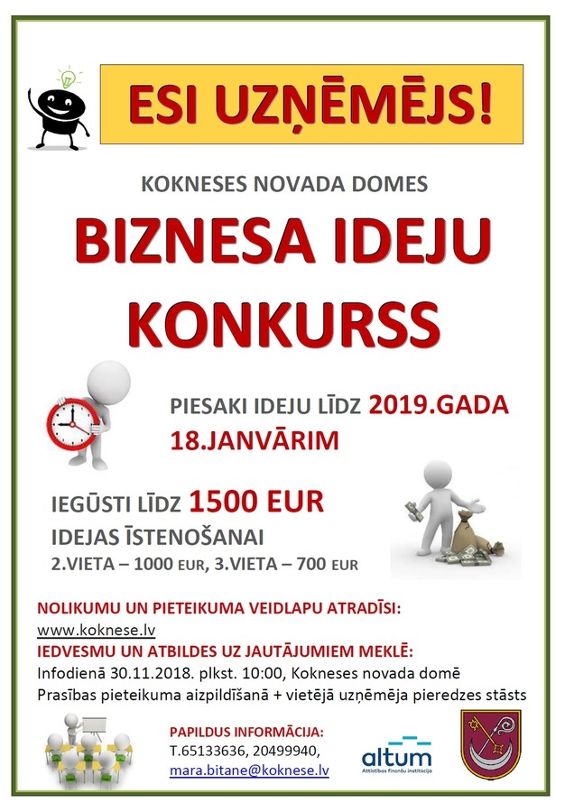 Koknesē informatīvā diena par biznesa ideju konkursu