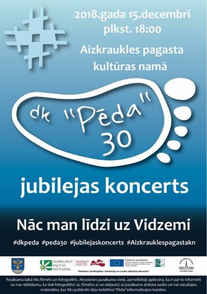 Aizkraukles pagastā deju kolektīva “Pēda” 30 gadu jubilejas koncerts