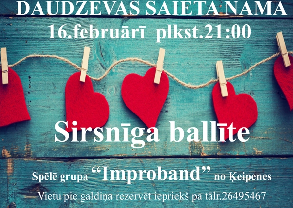 Daudzevā sirsnīga Valentīndienas ballīte