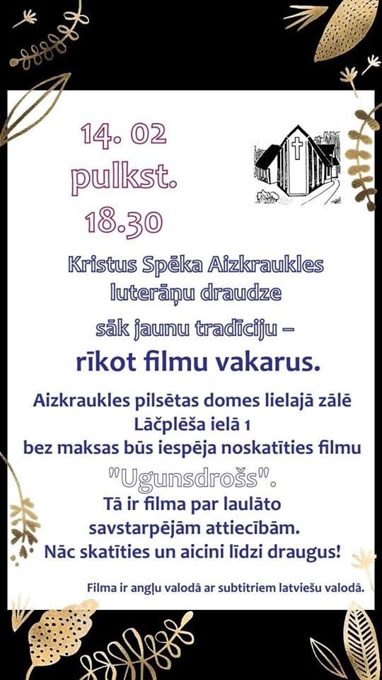 Aizkrauklē bezmaksas filma "Ugunsdrošs"