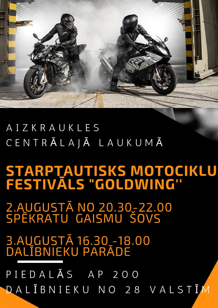 Aizkrauklē starptautiskais motociklu festivāls —  spēkratu gaismas šovs