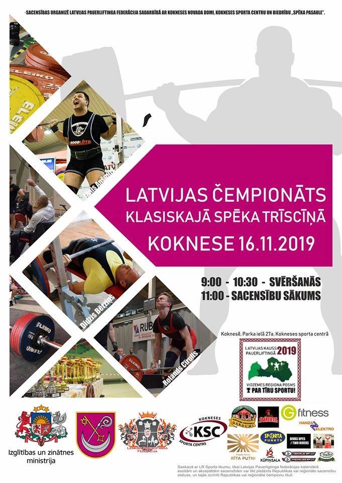 Koknesē Latvijas čempionāts klasiskajā spēka trīscīņā