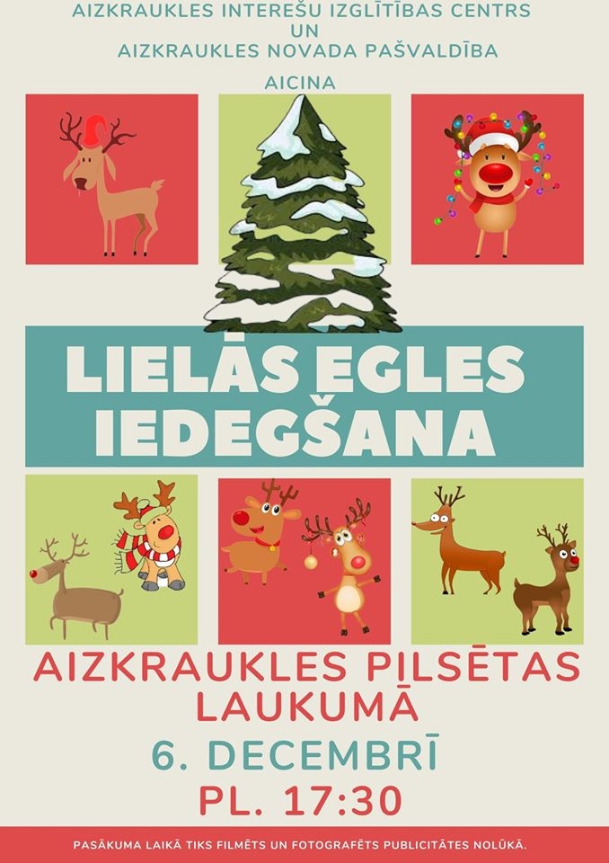 Aizkrauklē lielās egles iedegšana