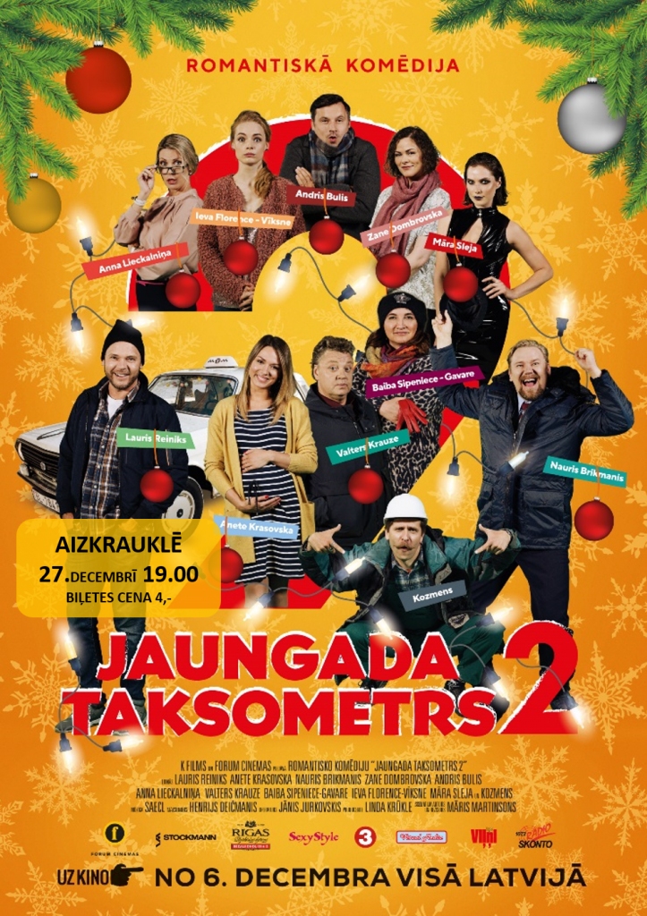 Aizkrauklē filma “Jaungada taksometrs”