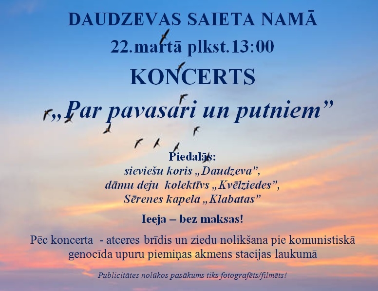 Daudzevā koncerts "Par pavasari un putniem"