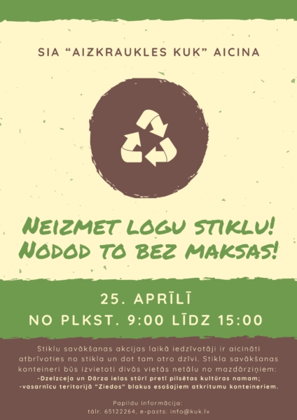 Neizmet logu stiklu! Nodod to bez  maksas pārstrādei!