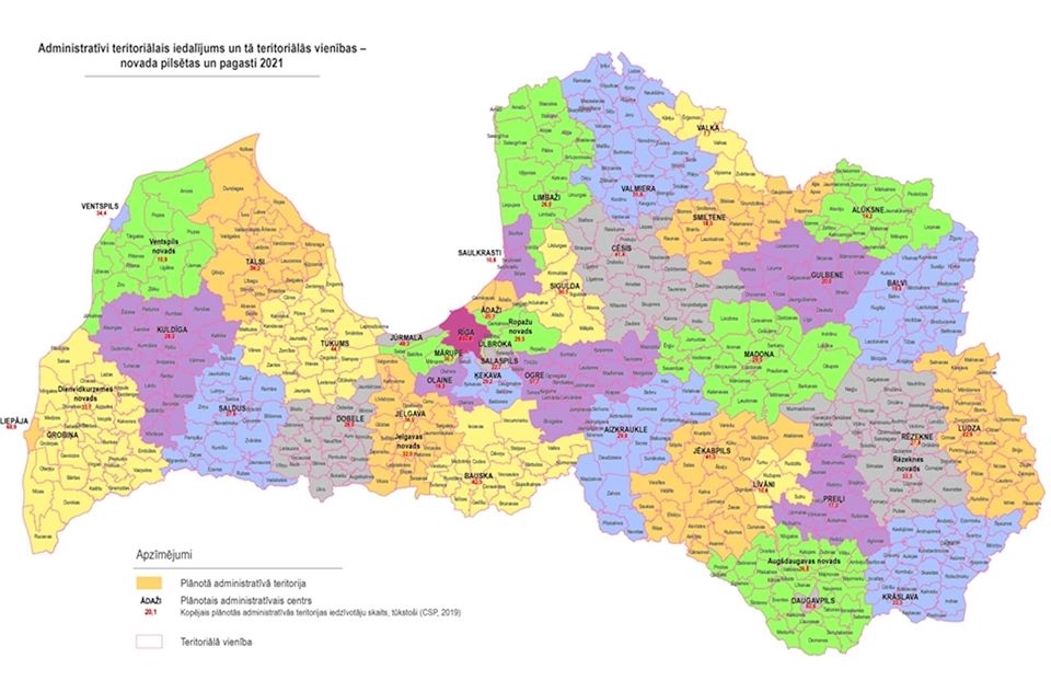 No 2021.gada vidus Latvijā būs 42 pašvaldības