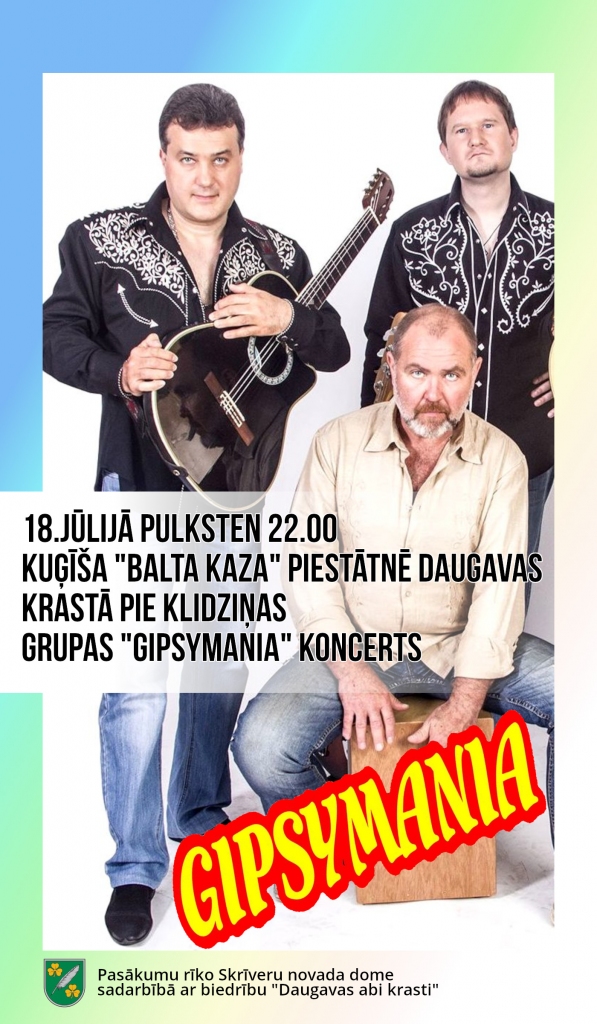 Skrīveros grupas “Gipsymania” bezmaksas koncerts