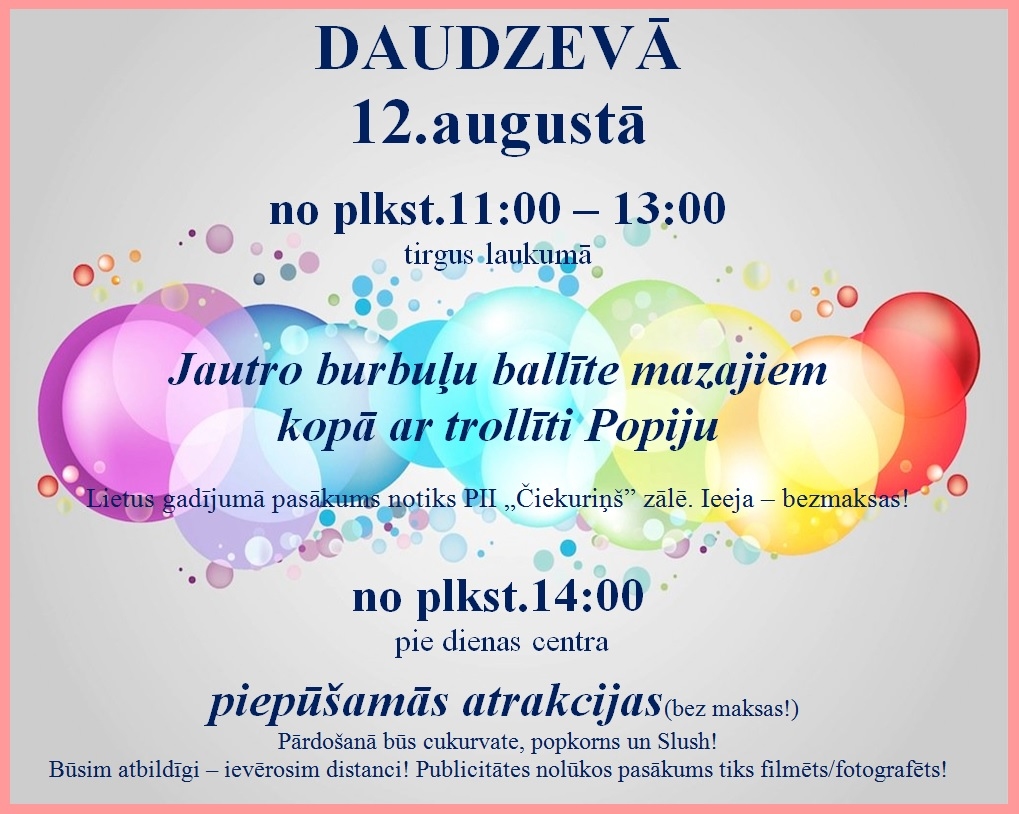 Daudzevā bezmaksas Jautro burbuļu ballīte bērniem