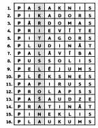 Laikraksta “Staburags” 30. jūlija numurā publicētās mīklas “Apslēptais vārds” atbilde